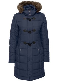 Стеганая куртка со съемным искусственным мехом (темно-синий) Bonprix