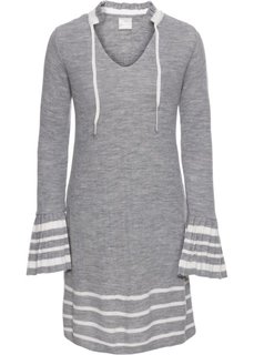 Вязаное платье (серый/белый) Bonprix