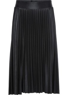 Плиссированная юбка с металлическим отливом (черный металлик) Bonprix