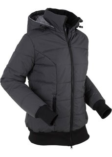 Стеганая куртка с принтованной подкладкой (шиферно-серый) Bonprix