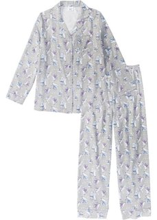Фланелевая пижама (серая сталь с рисунком) Bonprix