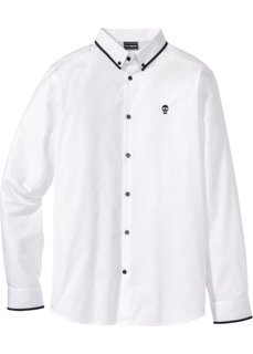 Рубашка Slim Fit с длинным рукавом (белый) Bonprix