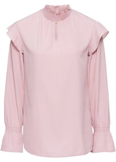 Блузка с воланами (розовый) Bonprix