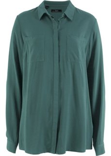 Блузка из вискозы, длинный рукав (зеленый) Bonprix