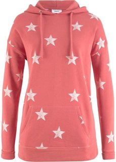 Свитшот с капюшоном (красный с рисунком) Bonprix