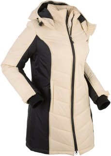 Функциональная стеганая куртка (бежевый/черный) Bonprix