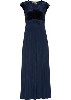Вечернее платье с бархатной отделкой (темно-синий) Bonprix