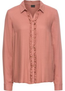 Блузка с воланами (дымчато-розовый) Bonprix