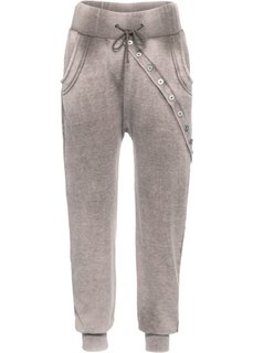 Трикотажные брюки с длинной линией пуговиц (серо-коричневый вареный) Bonprix