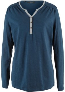 Футболка с контрастной окантовкой (темно-синий) Bonprix