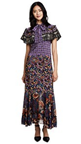Anna Sui Paisley Fringe Maxi Dress