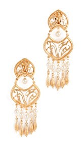 Ben-Amun Clip On Earrings with Glass Pearl Drops