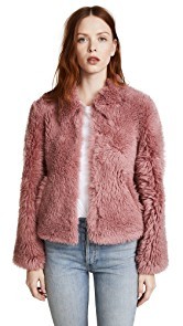 Madewell Pink Mongolian Shearling Jacket