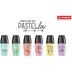 Набор текстовыделителей STABILO, BOSS MINI PASTELLOVE, 6 цв/уп, блистер