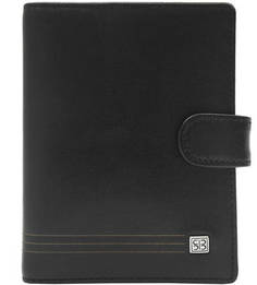 Черная обложка для автодокументов из натуральной кожи Sergio Belotti