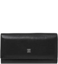 Черный кожаный кошелек с откидным клапаном Sergio Belotti