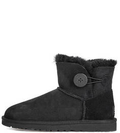 Черные полусапоги с натуральным мехом UGG Australia