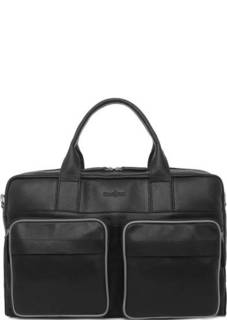 Черная кожаная сумка со съемным плечевым ремнем Gianni Conti