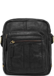 Черная сумка из натуральной кожи на молнии Gianni Conti