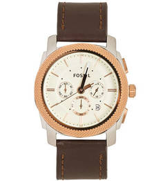 Часы с широким кожаным ремешком Fossil