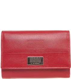 Кожаный кошелек на кнопке Mano
