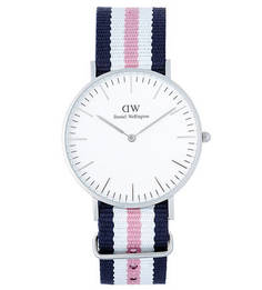 Часы с текстильным браслетом в полоску Daniel Wellington
