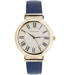 Часы с синим кожаным браслетом Anne Klein