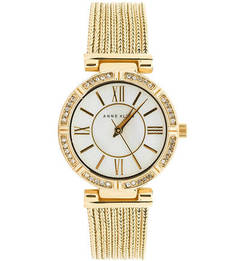 Часы с золотистым металлическим браслетом Anne Klein