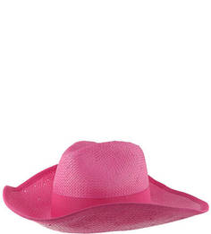 Плетеная широкополая шляпа цвета фуксии Armani Jeans