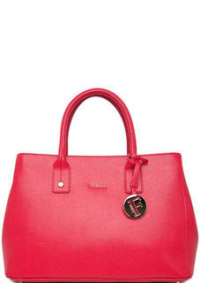 Красная кожаная сумка с одним отделом Furla