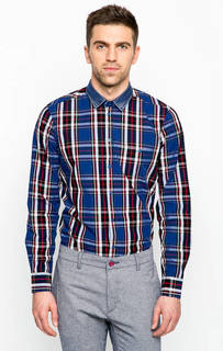 Синяя рубашка в клетку Gaudi
