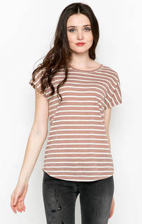 Коричневая футболка в полоску Ichi