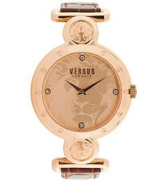 Часы с ремешком из натуральной кожи с выделкой под рептилию Versus