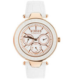 Часы круглой формы с кожаным ремешком Versus