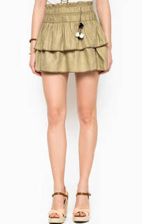 Льняная юбка цвета хаки Maison Scotch
