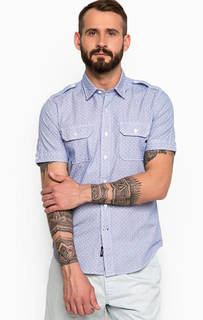 Синяя рубашка в горошек Replay