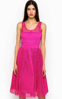 Платье цвета фуксии с пышной юбкой Pinko