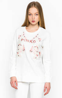 Белый джемпер с декоративной отделкой Pinko