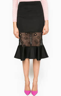Черная юбка с полупрозрачной вставкой Miss Sixty