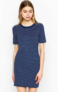 Короткое синее платье в полоску Tom Tailor Denim