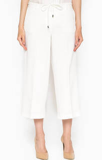Белые брюки кюлоты с поясом S.Oliver Premium