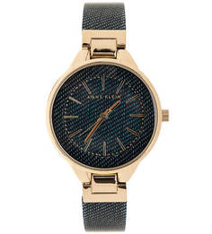 Часы с пластиковым браслетом синего цвета Anne Klein