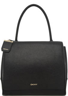 Черная кожаная сумка сэтчел со съемным ремнем Dkny