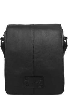 Черная кожаная сумка через плечо Gianni Conti