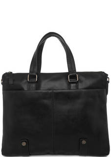Черная кожаная сумка со съемным ремнем Gianni Conti