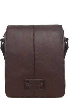 Коричневая кожаная сумка через плечо Gianni Conti