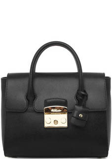 Черная кожаная сумка со съемным плечевым ремнем Furla