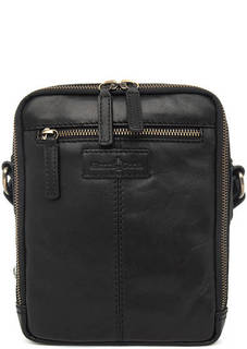 Черная кожаная сумка через плечо Gianni Conti