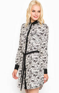 Короткое шелковое платье с поясом Juicy Couture