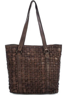 Вместительная кожаная сумка с длинными ручками Gianni Conti